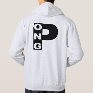 Sweat à capuche cendre dos Design PING PONG