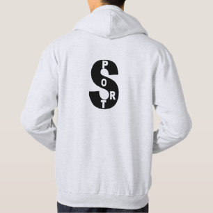Sweat à capuche cendre homme  DESIGN  SPORT