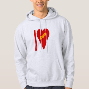 Sweat à capuche cendre hommes I LOVE RUGBY