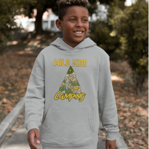 Sweat à capuche de camping en tente de forêt de mo