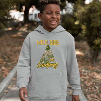Sweat à capuche de camping en tente de forêt de mo