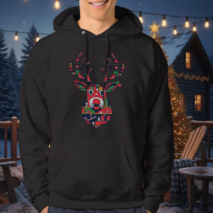 Sweat à capuche de Noël Pixel Reindeer Ugly Sweate