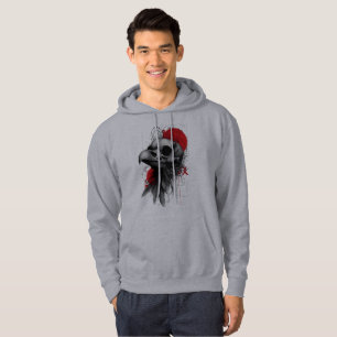 Sweat à capuche gothique crâne de corbeau edgy