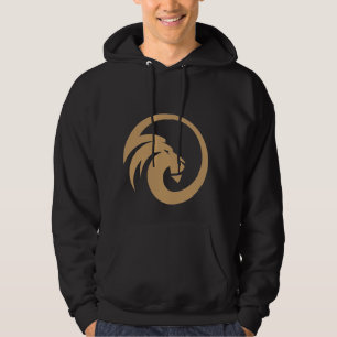 Sweat à capuche graphique lion minimal pour hommes