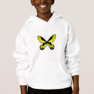 Sweat à capuche graphique papillon jaune pour garç