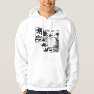 Sweat à capuche minimaliste rayé Paris