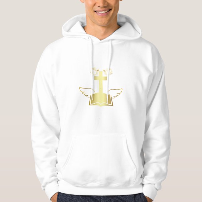 sweat a capuche motif croix jesus hoodie (Front)