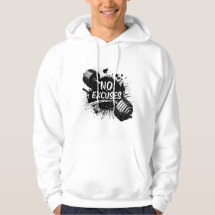 Sweat à capuche No Excuses – Typographie Motivatio