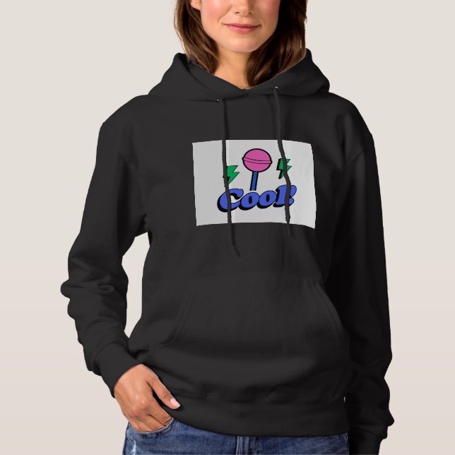 Sweat à capuche noir graphique Cool (Devant)