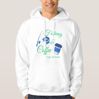 Sweat à capuche Pêche & Café | Canne à pêche, Tass