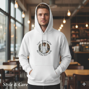 Sweat à capuche personnalisé avec texte en cercle