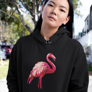 Sweat à capuche pour femme Flamingo Tropical impri