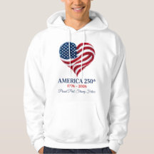 Sweat à capuche pour homme America 250 Drapeau Cœu