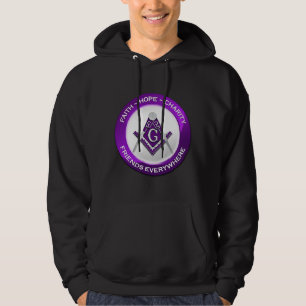 Sweat à capuche pour hommes maçonnique Violet