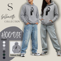 Sweat à capuche silhouette d'art surréaliste noir