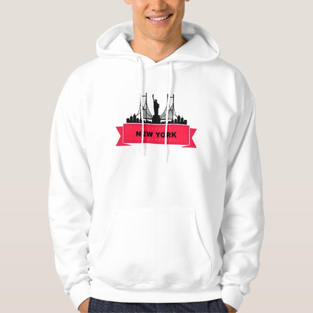 Sweat A Hood White Man New York Hoodie (Front)