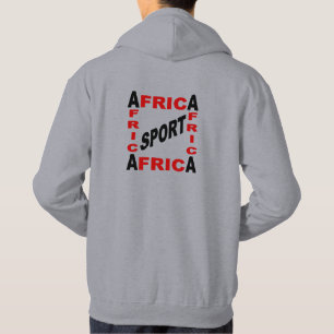 Sweat capuche grise dos homme DESIGN AFRICA SPORT 