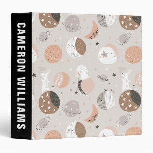 Sweat Dream Bunnies In Space Pattern Binder