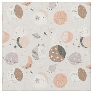 Sweat Dream Bunnies In Space Pattern Fabric