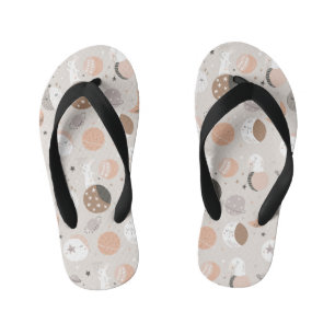 Sweat Dream Bunnies In Space Pattern Kid's Flip Flops