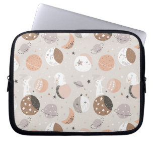 Sweat Dream Bunnies In Space Pattern Laptop Sleeve