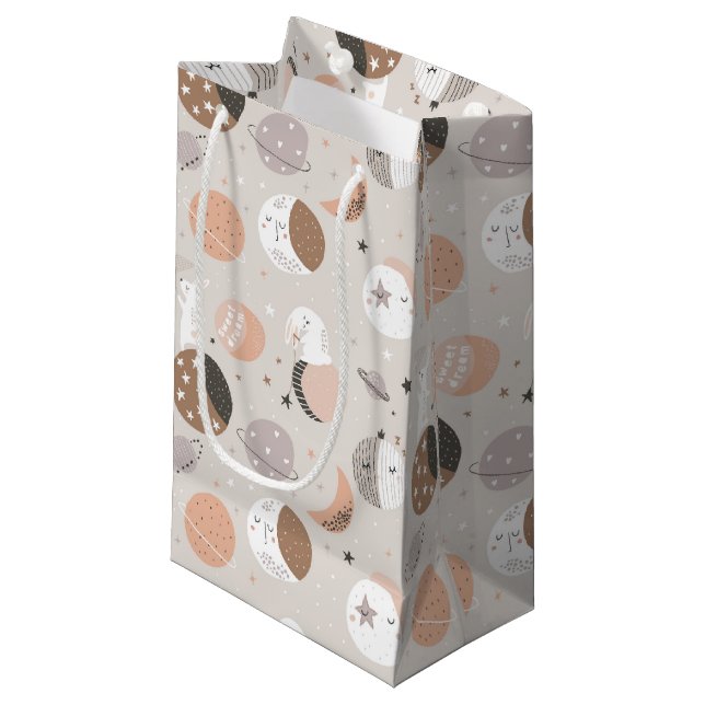 Sweat Dream Bunnies In Space Pattern Small Gift Bag (Front Angled)