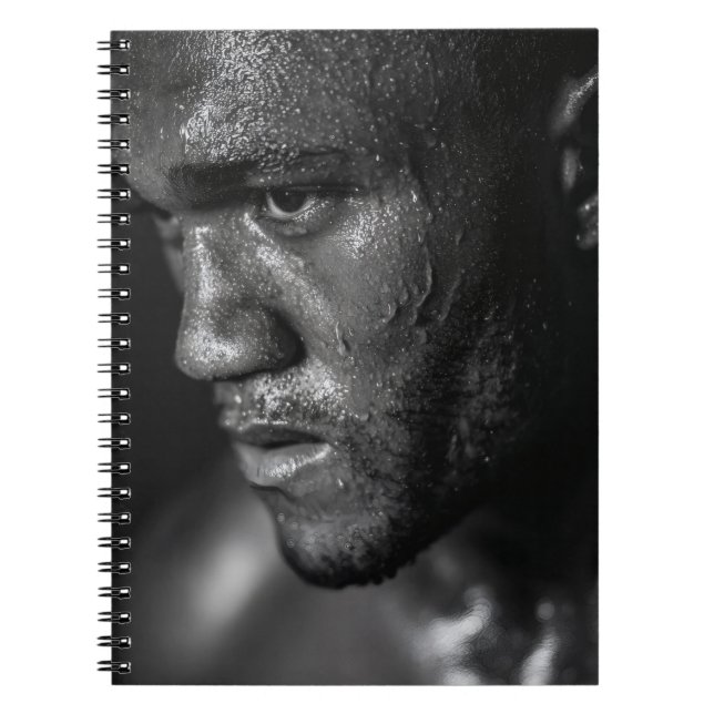 Sweat Grit Determined Face Notebook (Front)