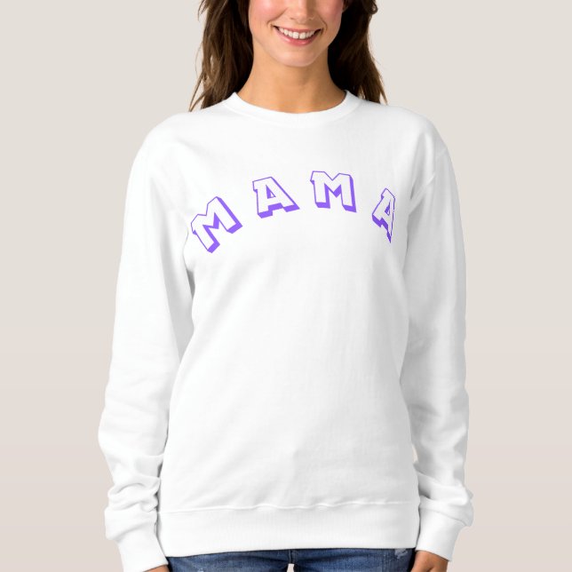 Sweat monogramme violet MAMA (Devant)
