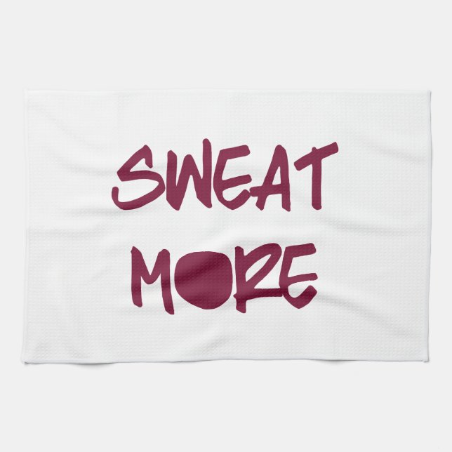 Sweat More Motivational Workout Gym Kitchen Towel (Horizontal)