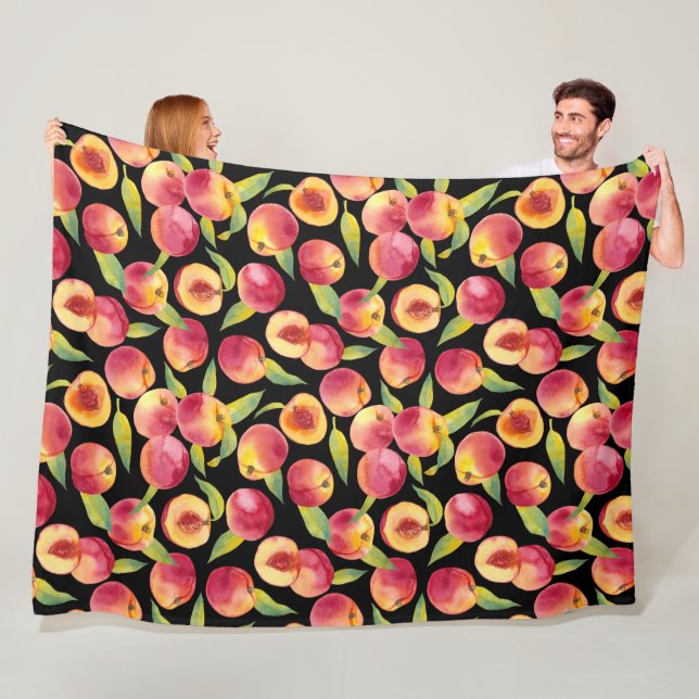 Sweat peach pattern fleece blanket (In Situ)