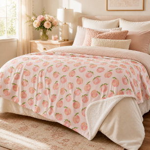 Sweat peach pattern sherpa blanket