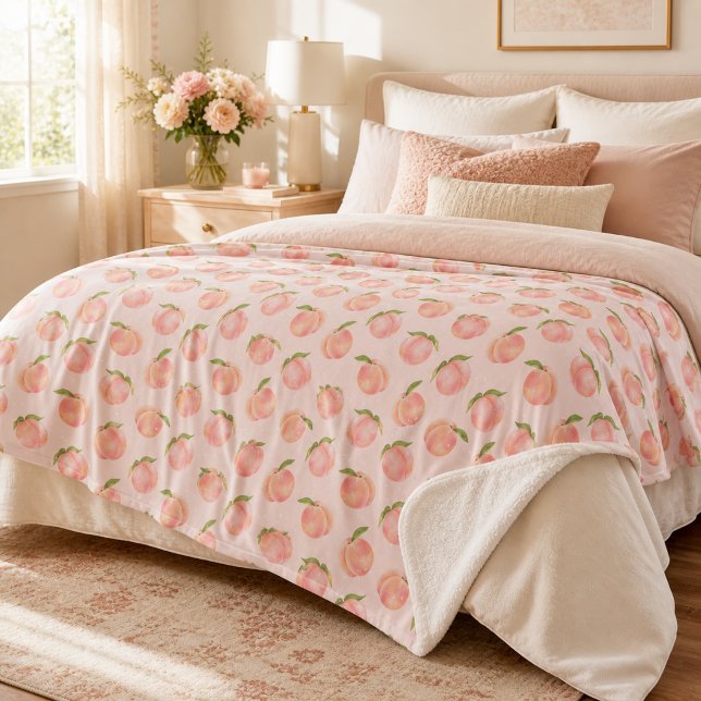 Sweat peach pattern sherpa blanket (Creator Uploaded)