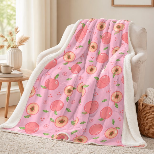Sweat peach pattern sherpa blanket (Creator Uploaded)
