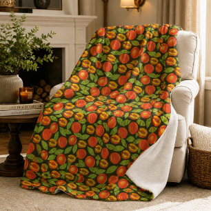 Sweat peach pattern sherpa blanket