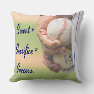 Sweat plus Sacrifice equals Success BASEBALL Throw Pillow