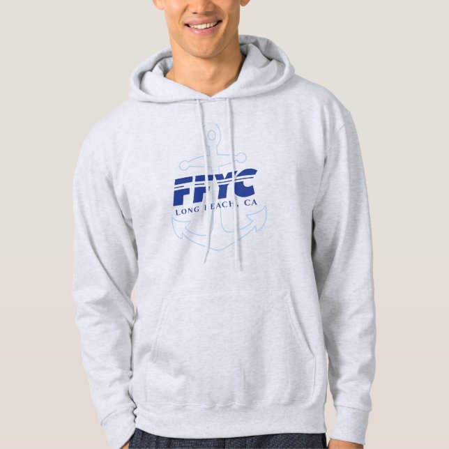Sweat - shirt à capuche Ancre FFYC bleu (Devant)