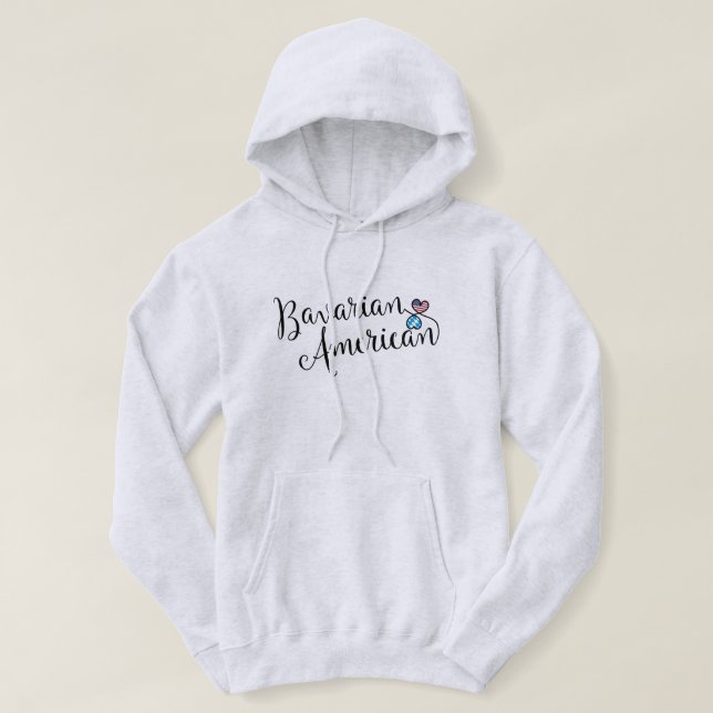 Sweat - shirt à capuche Bavarois Américain Coeurs  (Design devant)