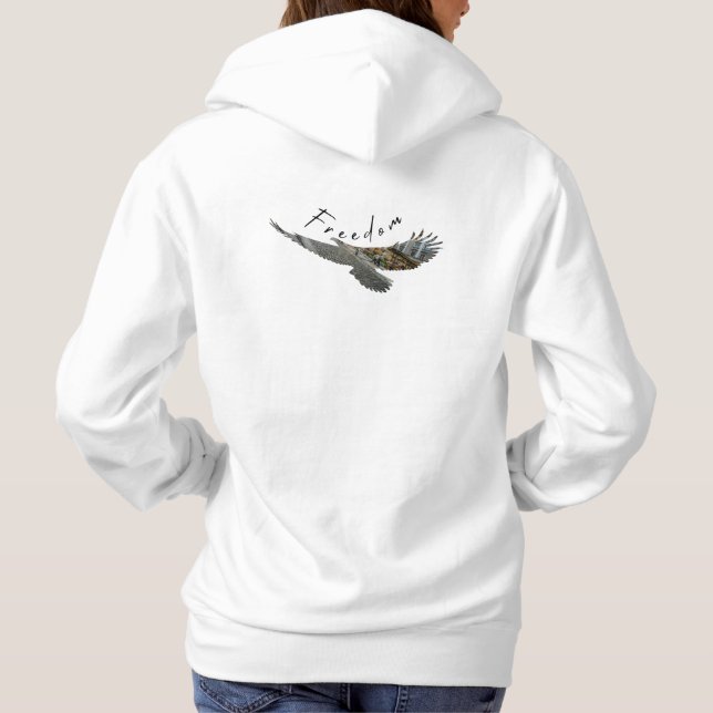 Sweat - shirt à capuche blanc de la liberté (Dos)