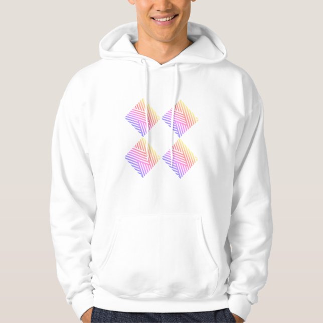 Sweat - shirt à capuche blanc et rose (Devant)