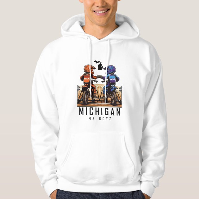 Sweat - shirt à capuche blanc Michigan MX Boyz (Devant)