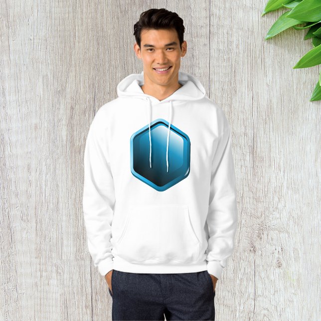 Sweat - shirt à capuche Blue Hexagon Mens (Créateur téléchargé)
