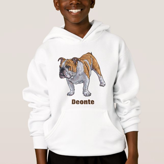Sweat - shirt à capuche Bulldog personnalisé (Devant)