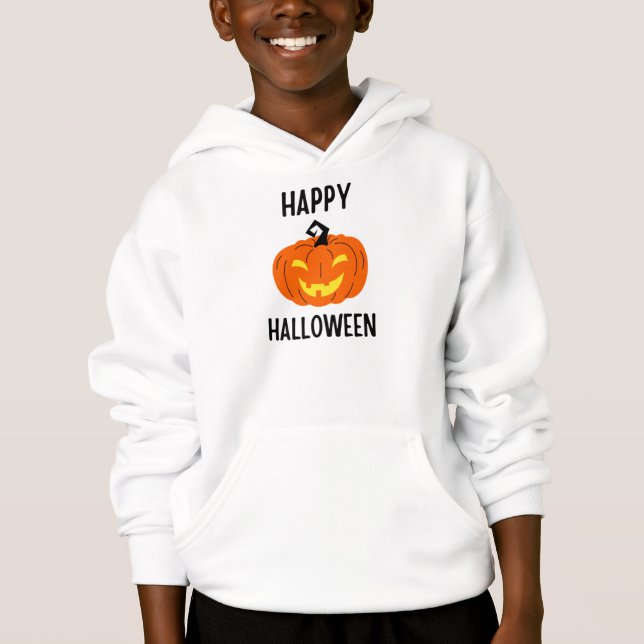 Sweat - shirt à capuche Citrouille Halloween (Devant)