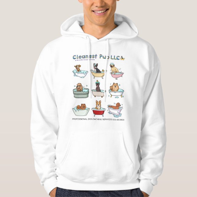 Sweat - shirt à capuche Cleanest Pup LLC (Devant)