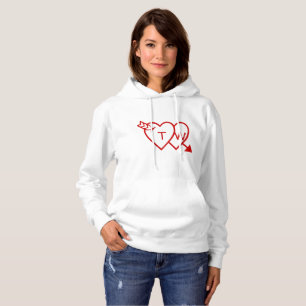 Sweat - shirt à capuche - coeurs avec la flèche