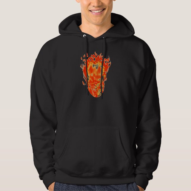 Sweat - shirt à capuche crâne flambant à la tête (Devant)