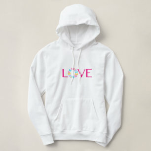 Sweat - shirt à capuche d'amour et papillons