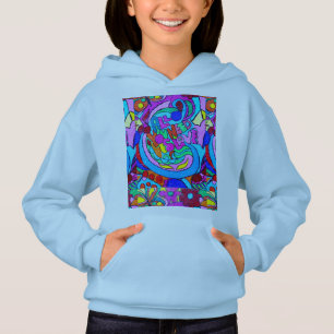 sweat - shirt à capuche d'amour hippie de couleur