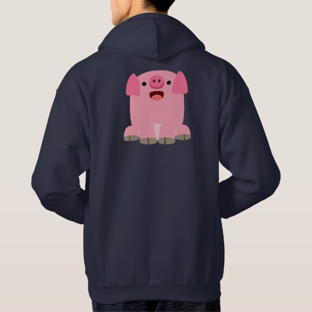 Sweat - shirt à capuche de cochon de dessin animé  (Dos)