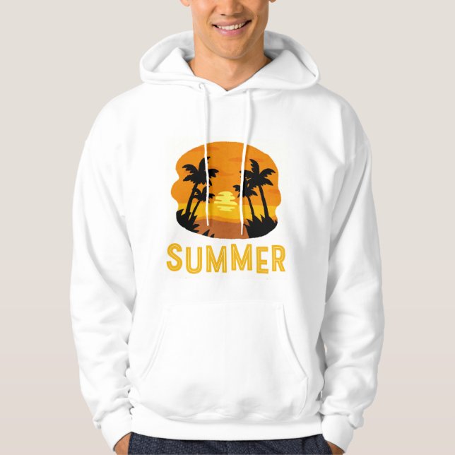 Sweat - shirt à capuche de coucher de soleil sur l (Devant)